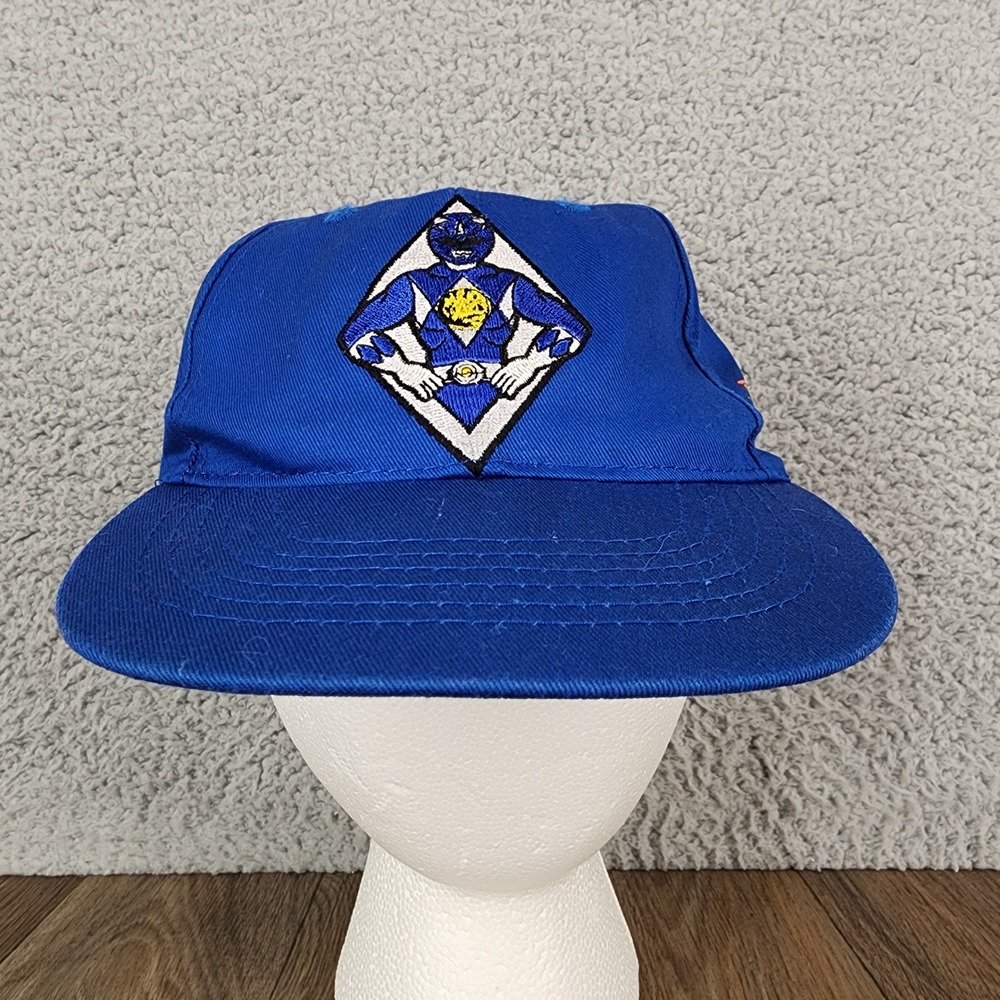 Vintage 1994 Mighty Morphin Power Rangers Blue Ranger Hat Kids Snapback Blue HPA